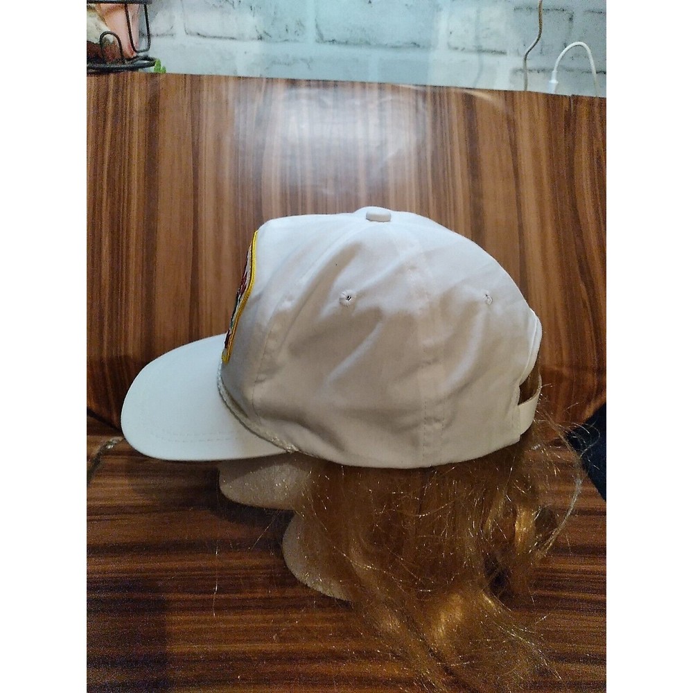 Vintage 1990’s RED MAN Patch Fishing Tournament White Snap Back Trucker Hat - Picture 2 of 9